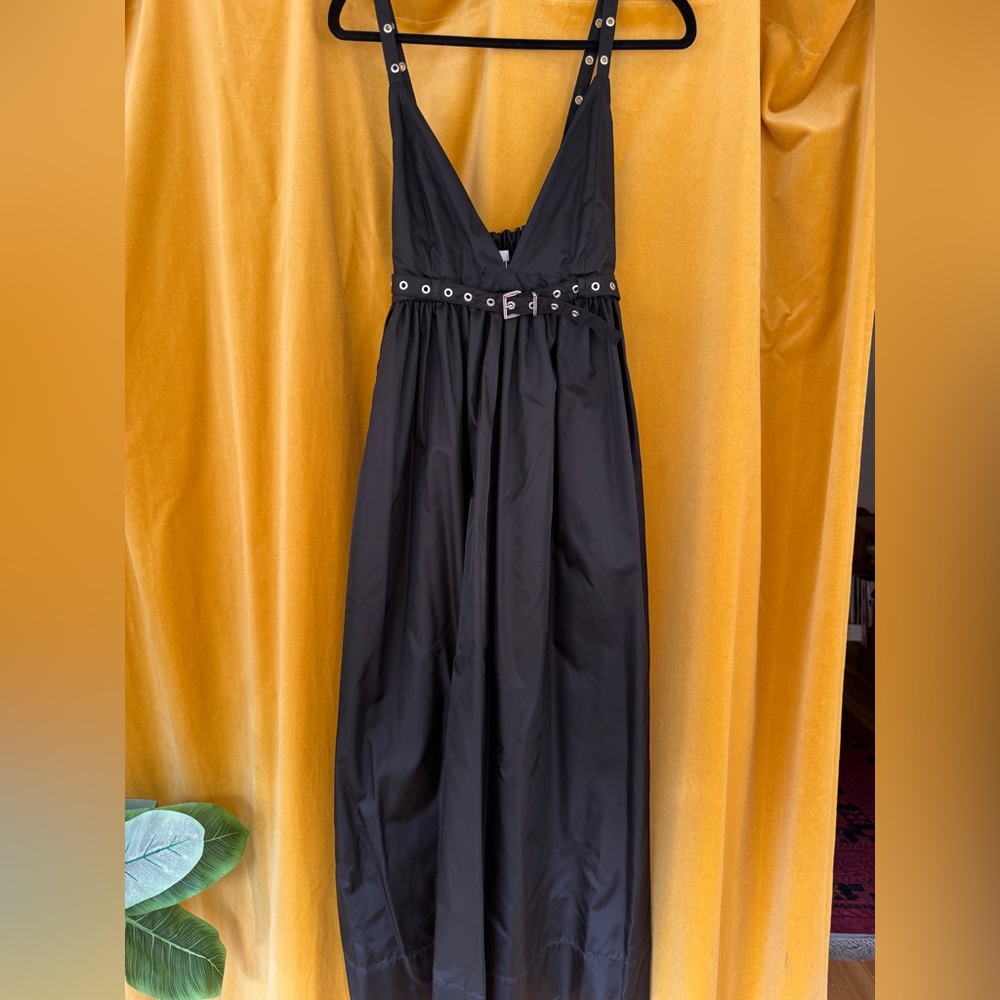 Ganni Duchesse Strap Midi Dress